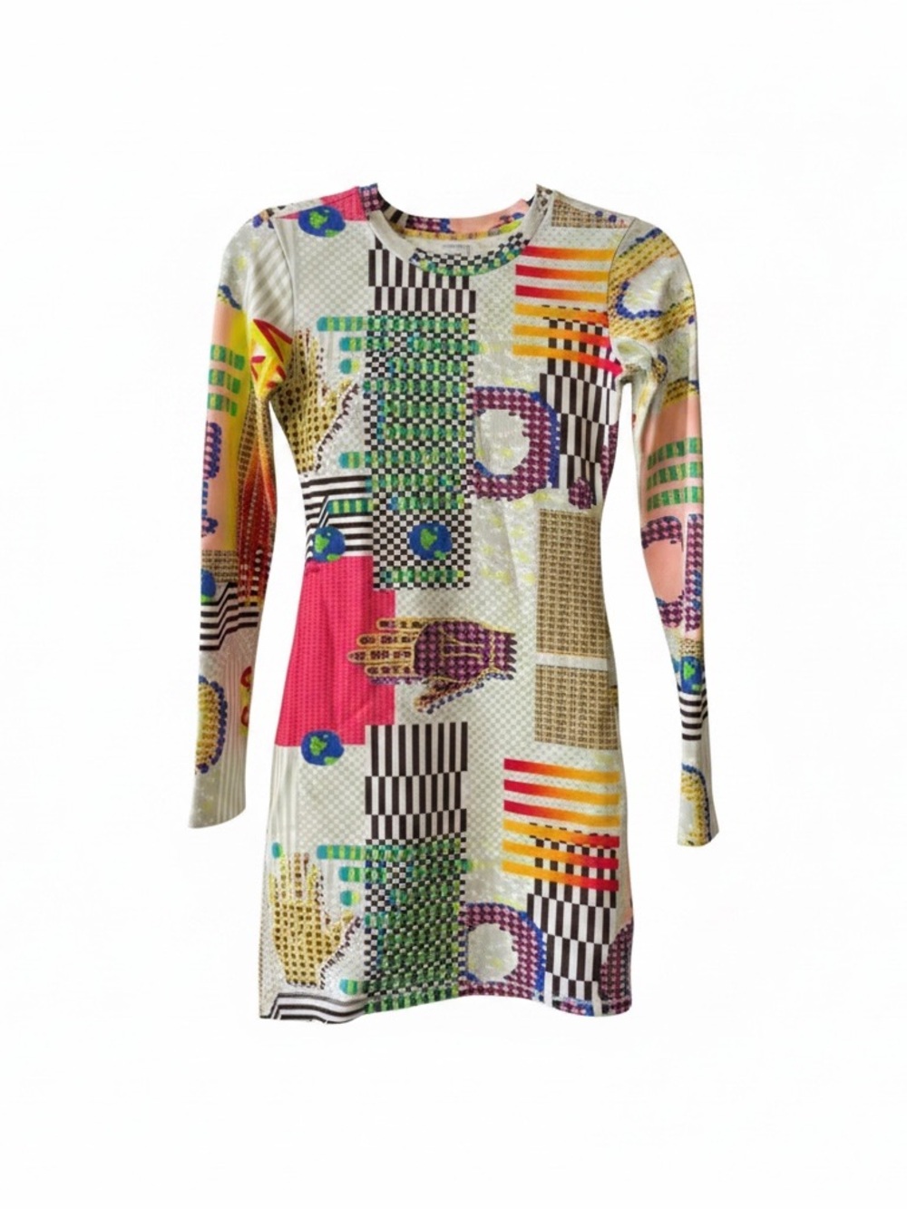 Opening Ceremony Multicolor Graphic Long Sleeve Dress - Picture 2 of 4
